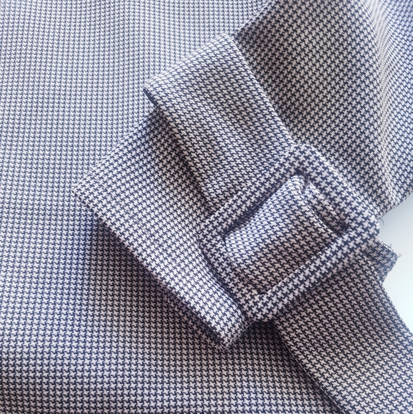 ZARA Houndstooth Plaid Long Sleeve Top - Picture 7 of 12